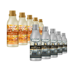 Fresini 10x Sada parfémů na praní – Purple Rain + Fresh Breeze (2,960 ft/lahvička)